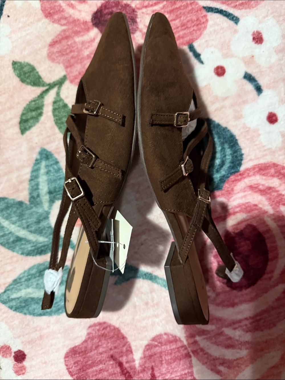 NWT a new day Pointed Toe Strappy Slingback Flats FALL balletcore feminine cozy - Picture 6 of 9